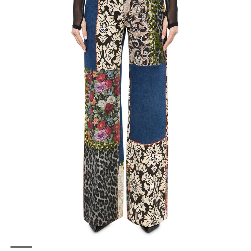 Alice + Olivia Colorful Patchwork Wide Leg Pants (New/ Never Worn)